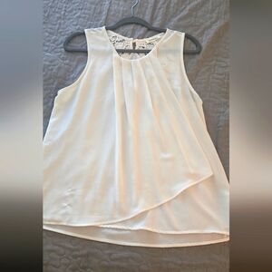 Ladies white/light cream flowy blouse, size XL